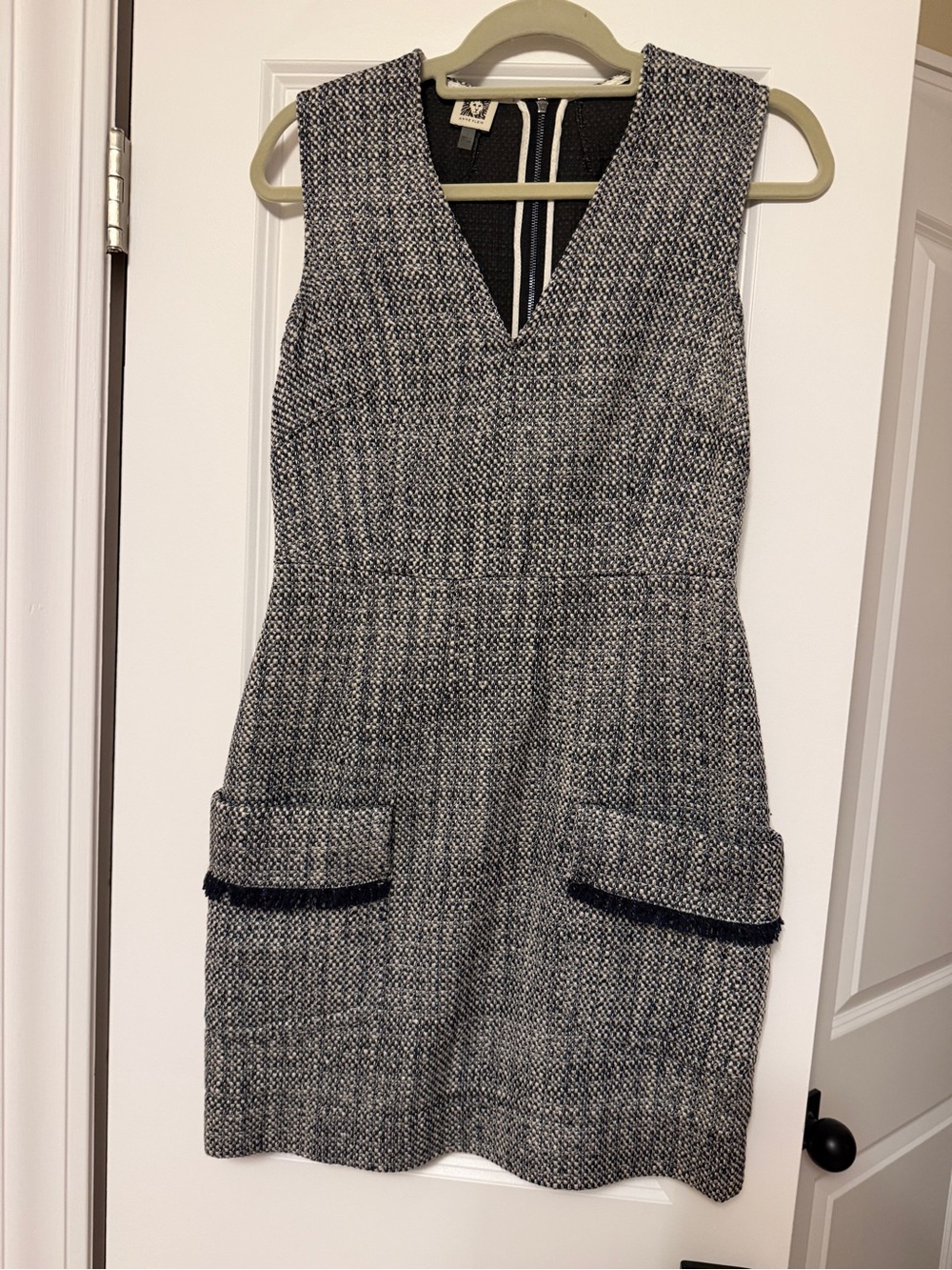 Anne Klein Black and White Tweed Mini Dress